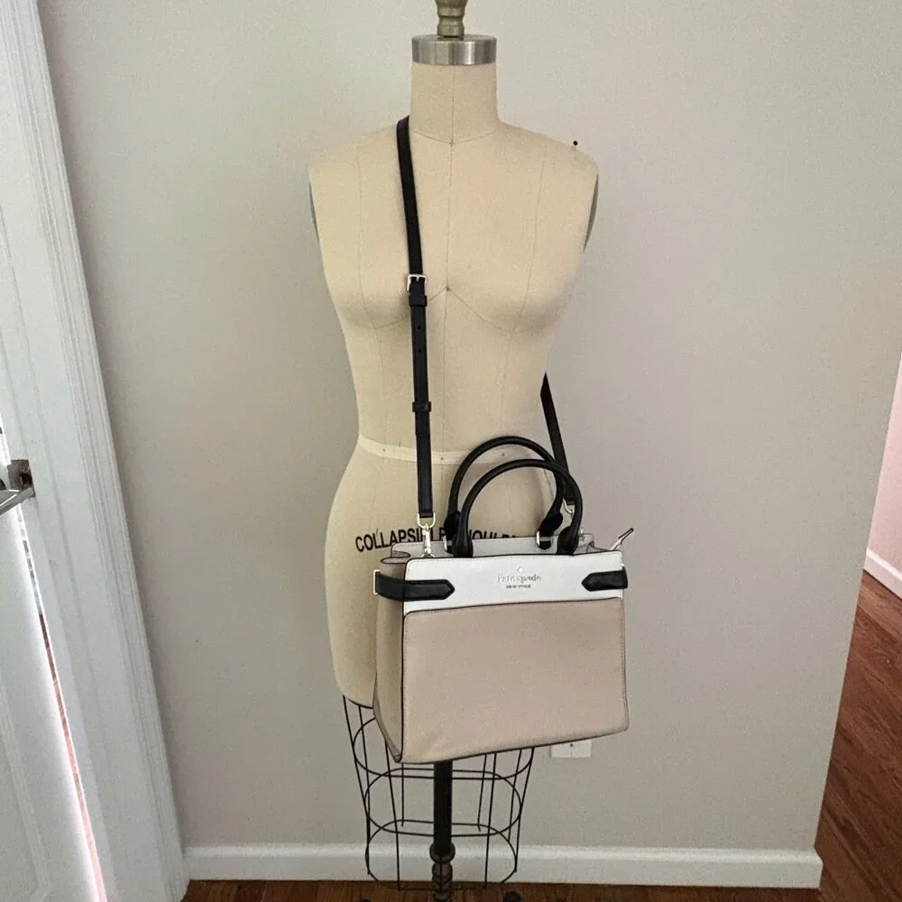 Kate Spade New York Staci Medium Saffiano Leather Satchel/Crossbody Purse Wallet